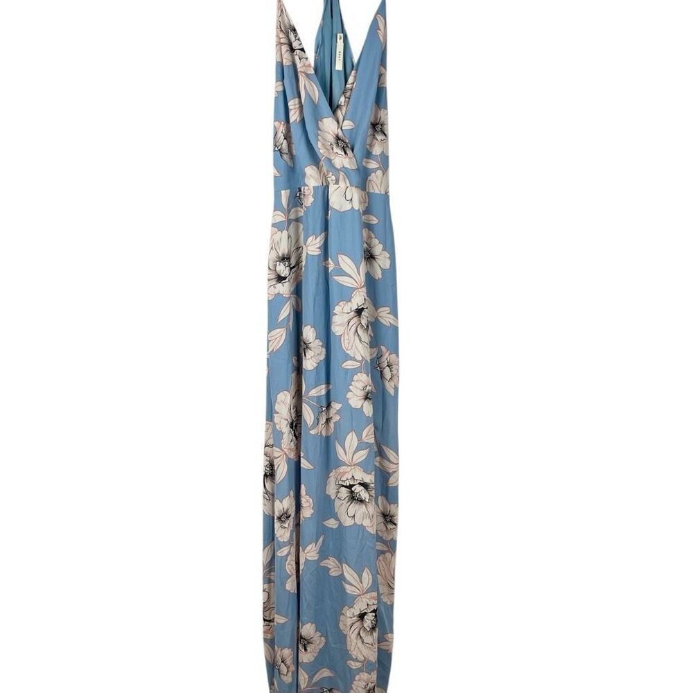 Lush Slate Blue Floral Maxi Dress Large